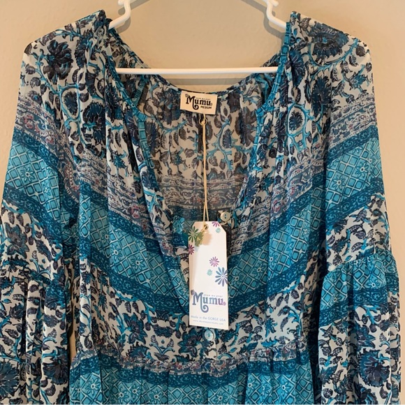 SMYM Sienna Swing Tunic Mini Dress in Blue Paisley - Picture 15 of 16